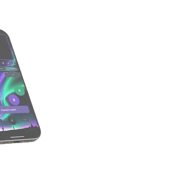 SKR GBA emulator running on a phone — 3D mockup